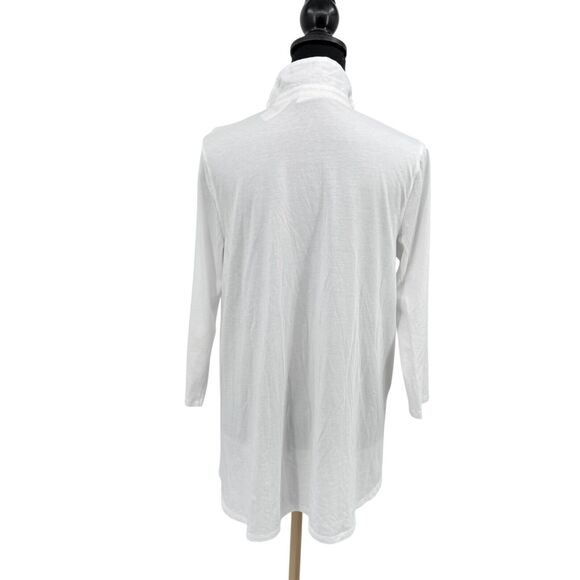 New J. Jill White Floral Embroidered Linen Button Front Long Sleeve Shirt Small - Picture 9 of 10